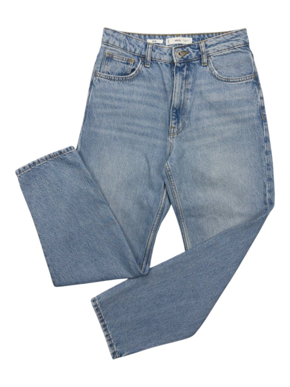 Mango Newmom Comfort High Rise Jeans Womens Size 4 Medium Blue 27011242 - Picture 7 of 14
